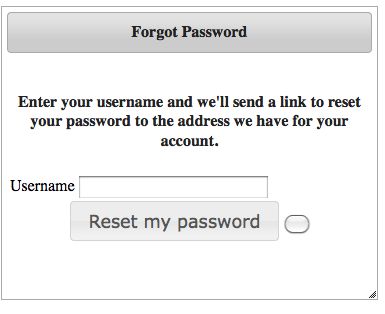 Forgot Password Screen
