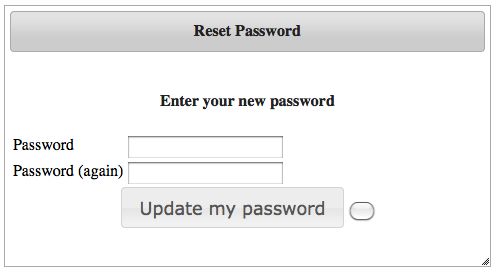 Reset Password Screen