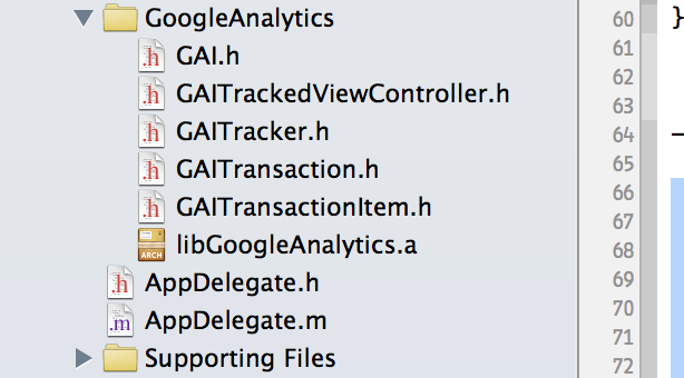 Copying Google Analytics SDK to Your XCode Project